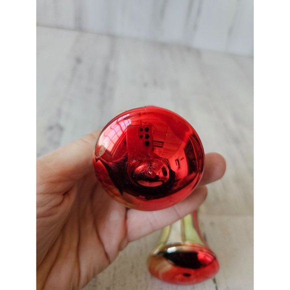 Vintage Bell striped red green ornament Xmas set - Picture 7 of 12